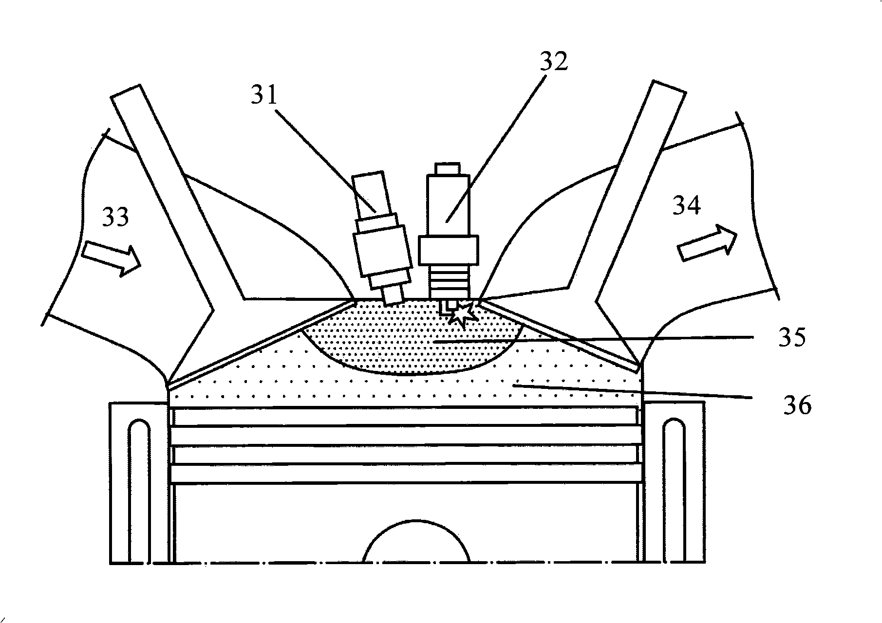 Method and system for in-cylinder direct-injection gasoline engine stratified equivalent proportion combustion