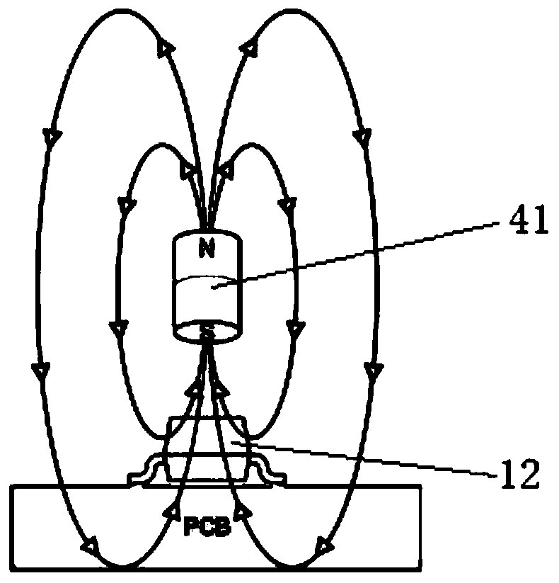 Fire extinguisher air pressure monitoring system based on Hall effect and working method thereof