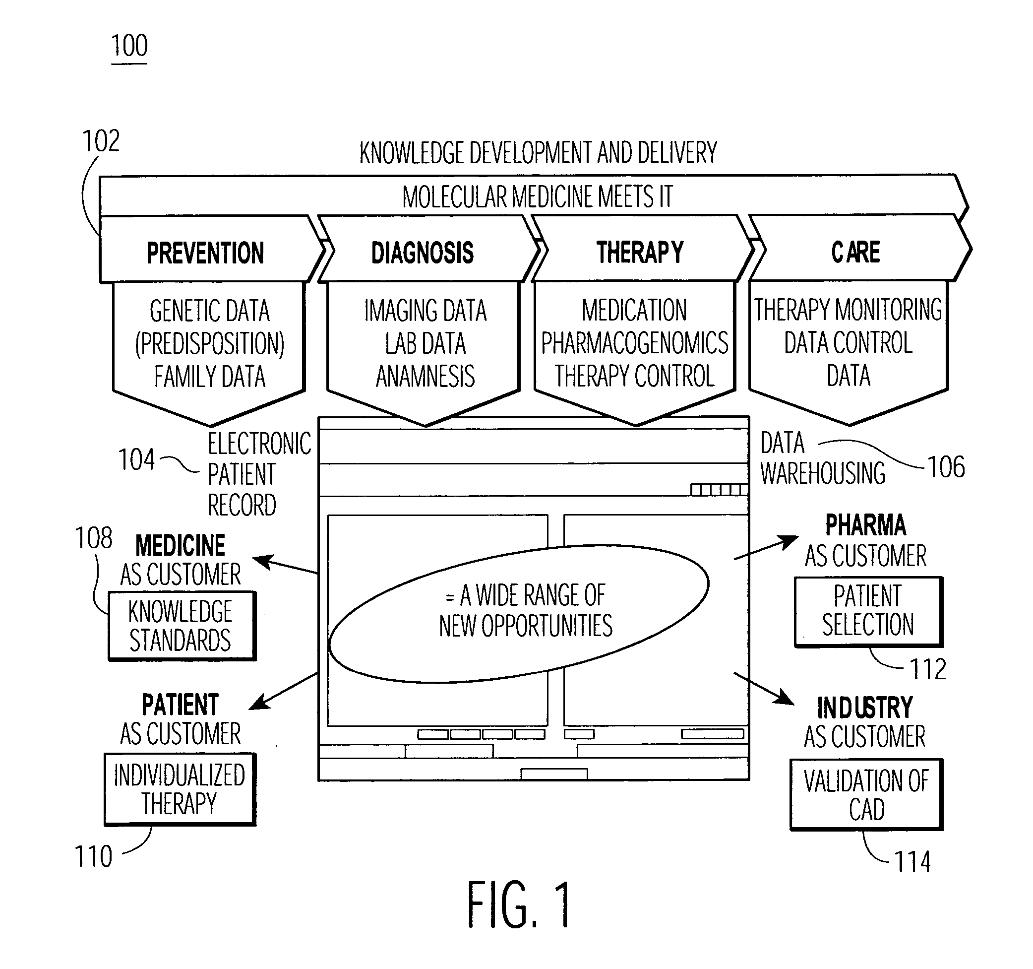 System for managing healthcare data including genomic and other patient specific information