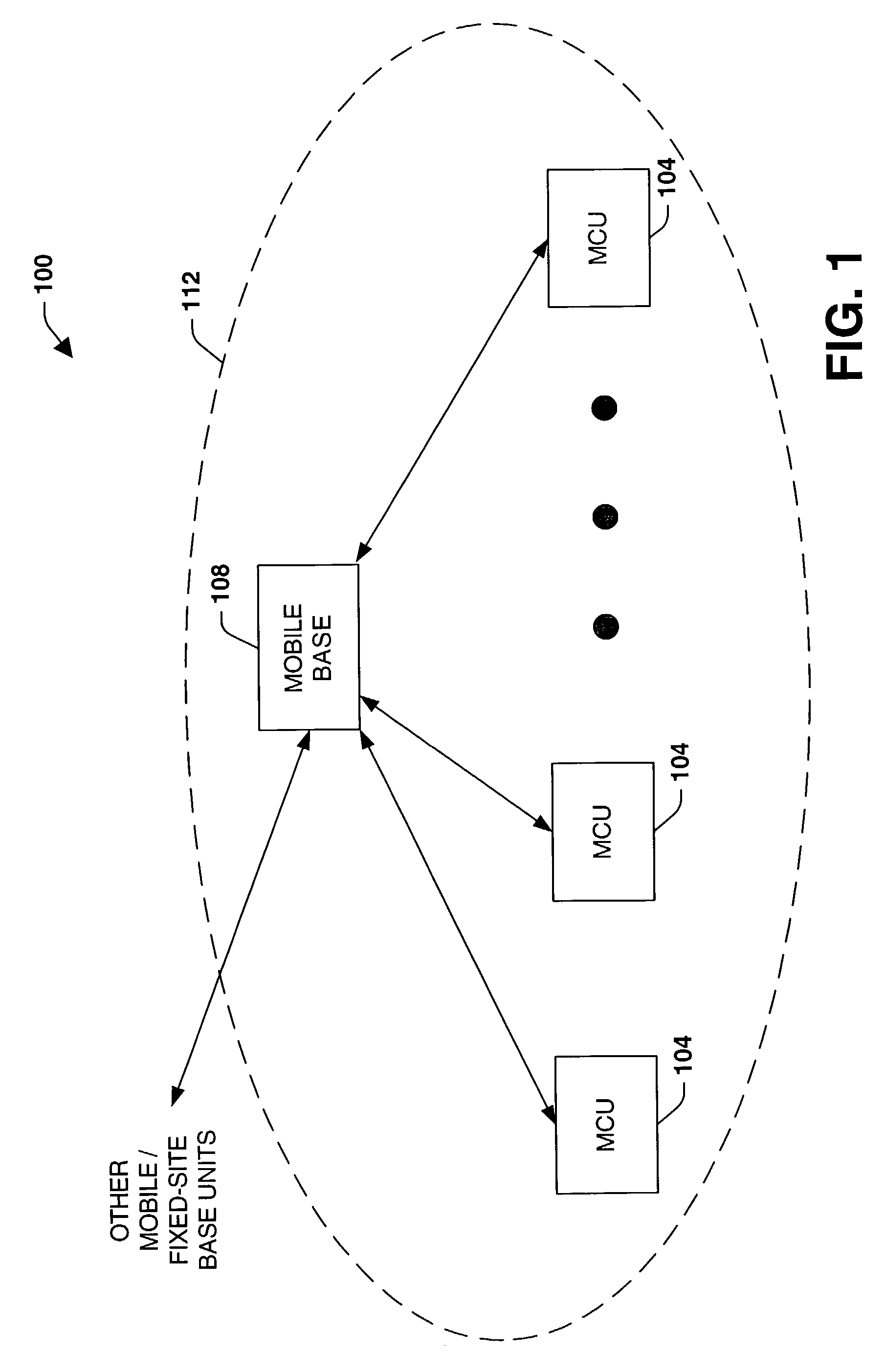 Communication system with mobile coverage area