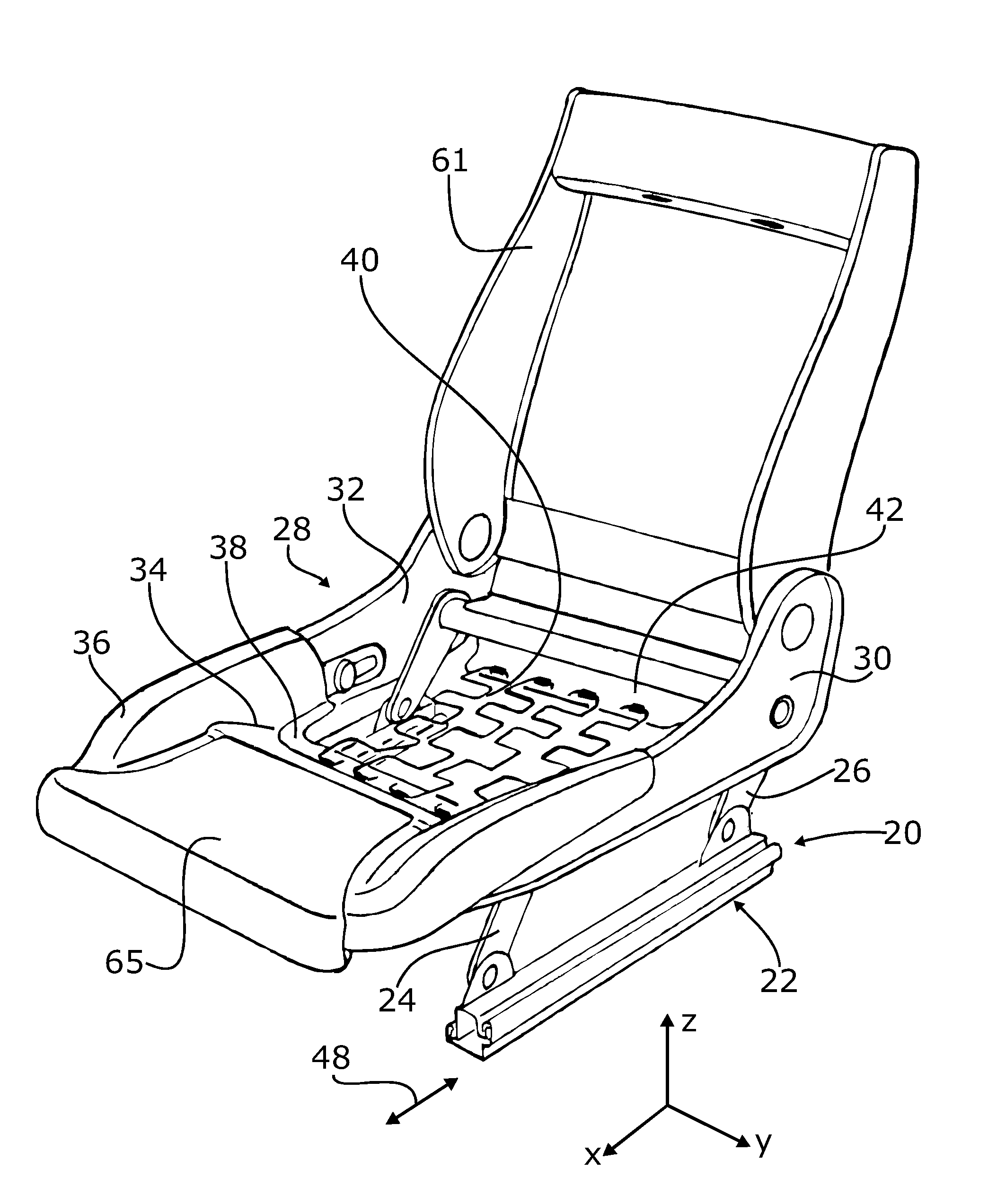 Motor Vehicle Seat with Seat Depth Adjustment