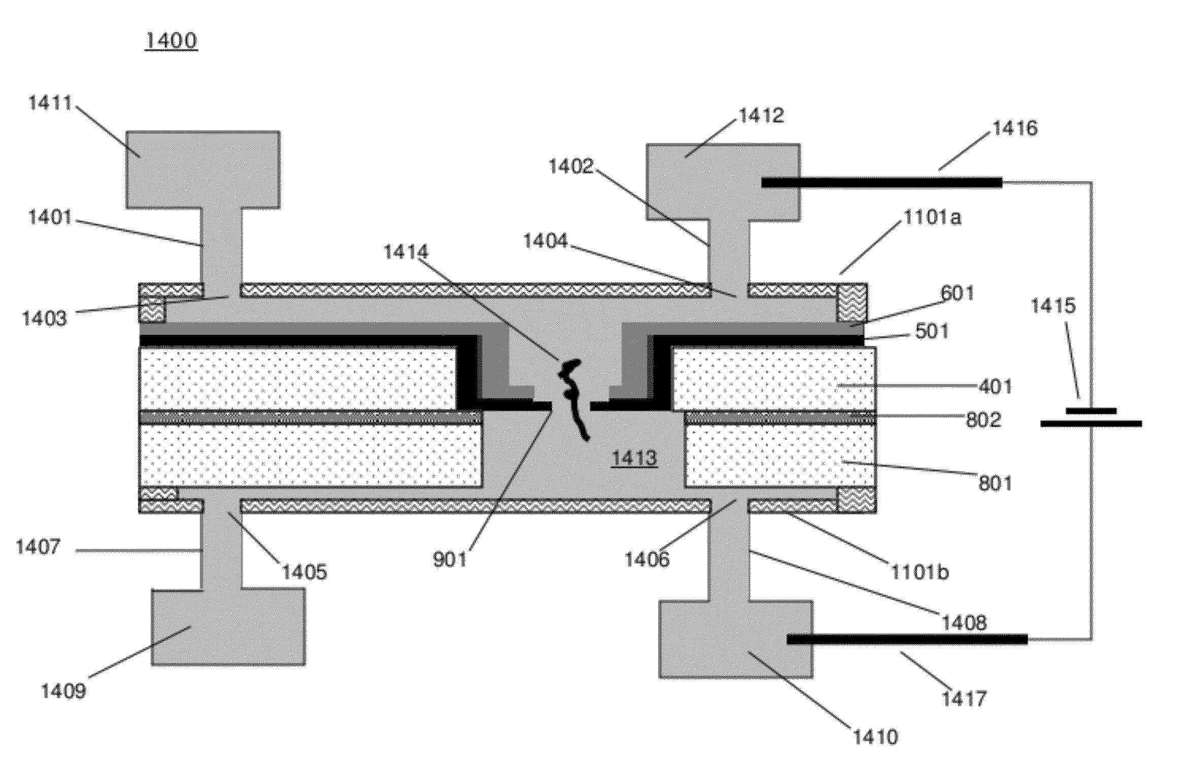 Self-sealed fluidic channels for nanopore array