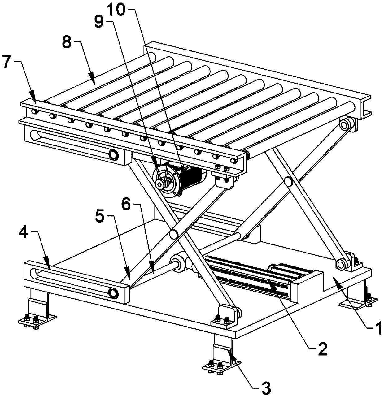 Pneumatic lifting trolley