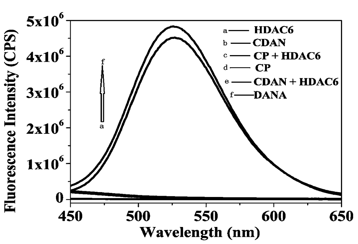 Histone deacetylase fluorescence probe, and preparation method and applications thereof