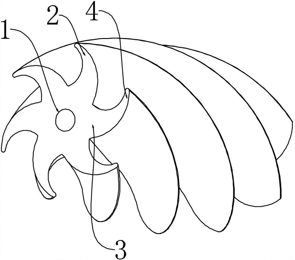 Impeller structure of wave-energy power generation conversion device