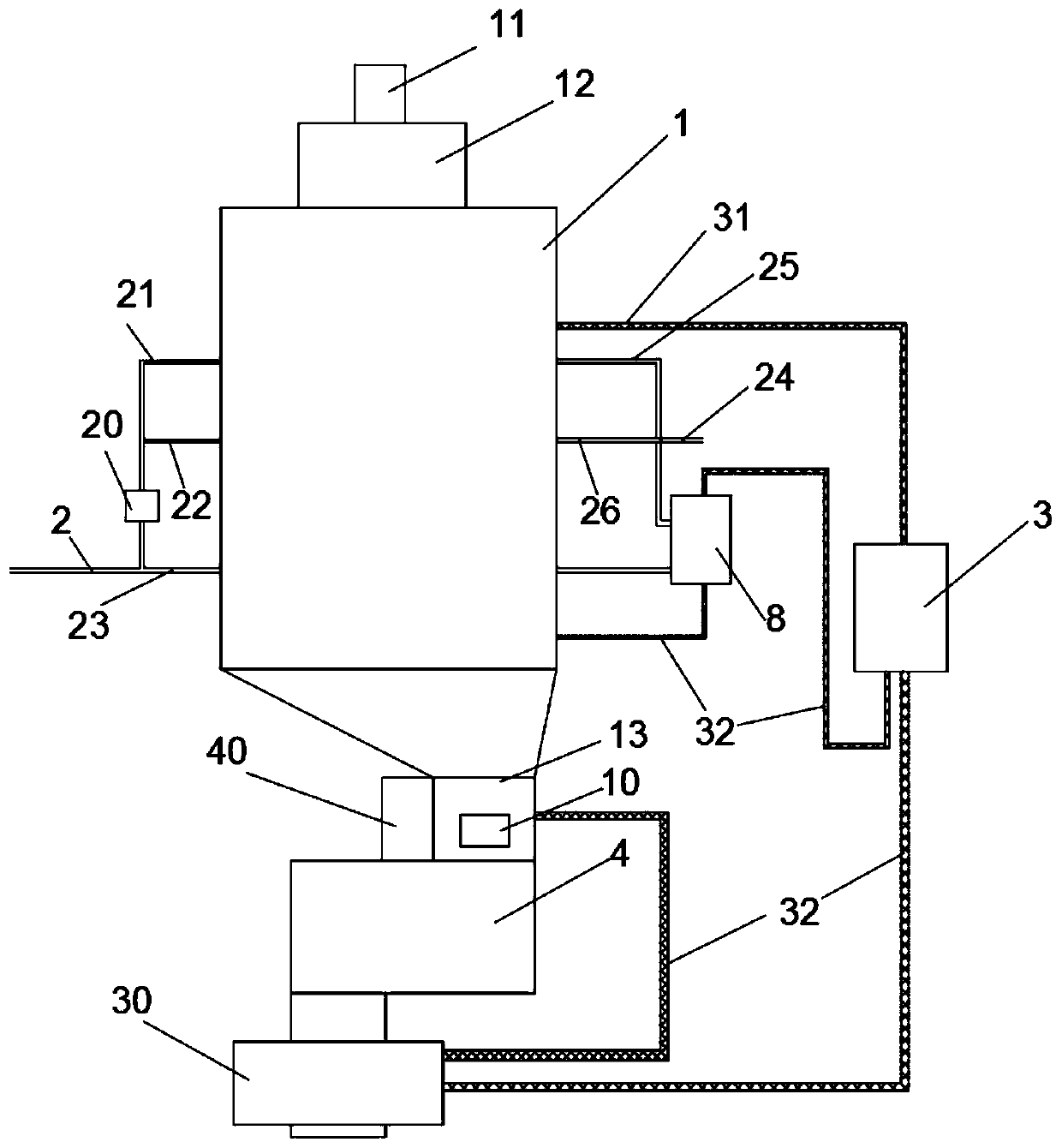 Discharging cooling device of red lead oxidation furnace