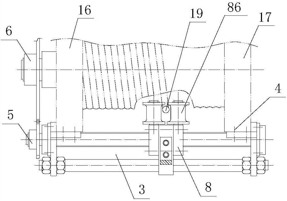 Rope guider with guide rod type adjustable guide rope mechanism