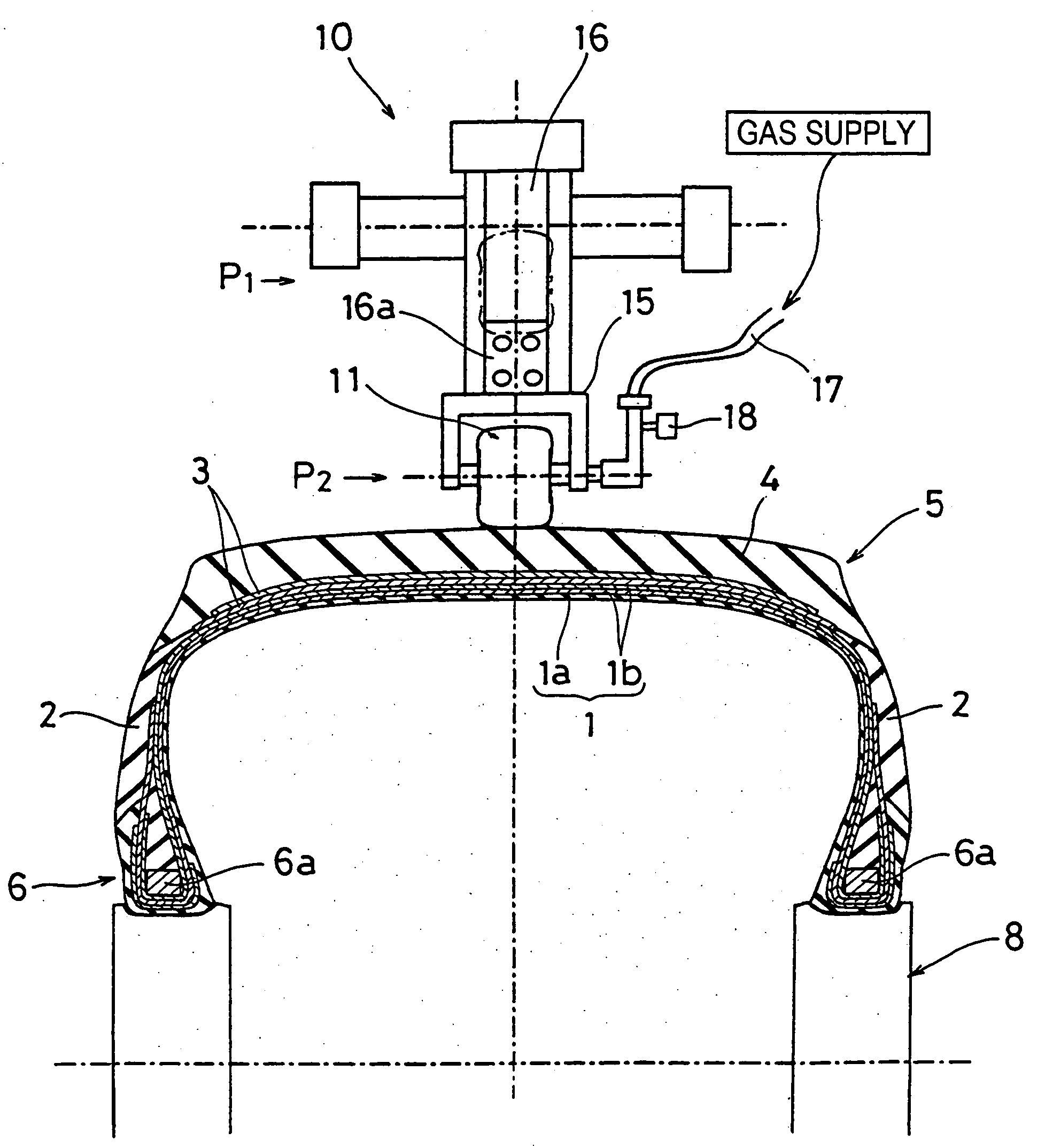 Tire building method and stitcher device