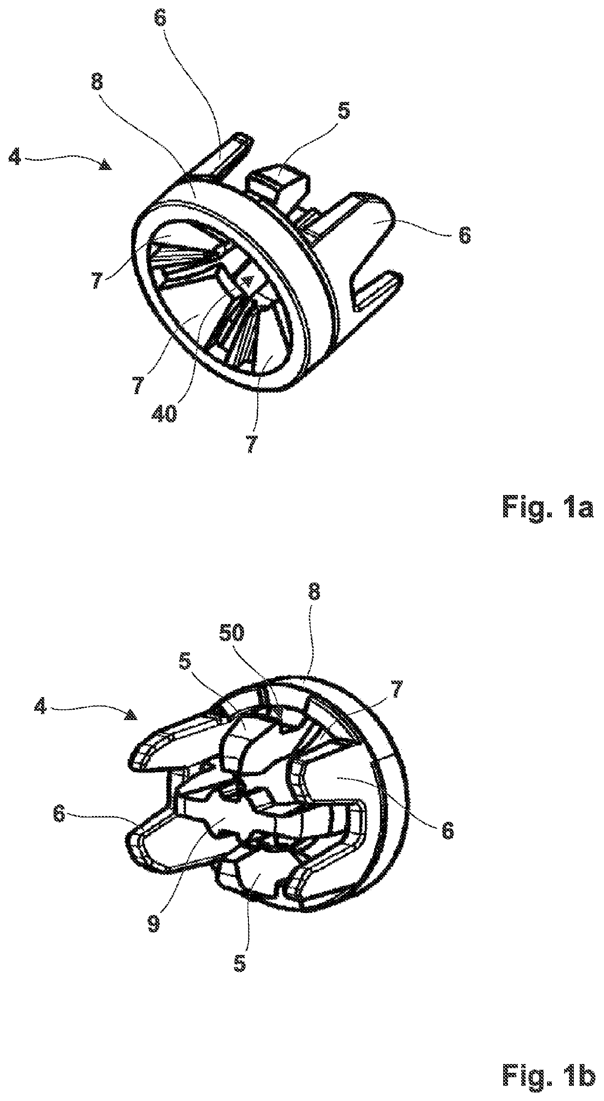 Joining arrangement having a receiving means and a ball joint