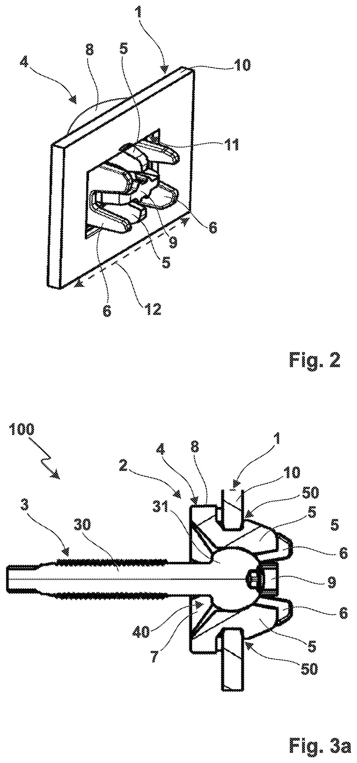 Joining arrangement having a receiving means and a ball joint