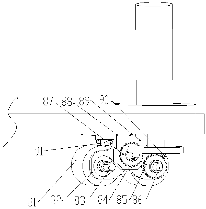 A self-propelled chassis of a robot with four-wheel drive on a swing axis