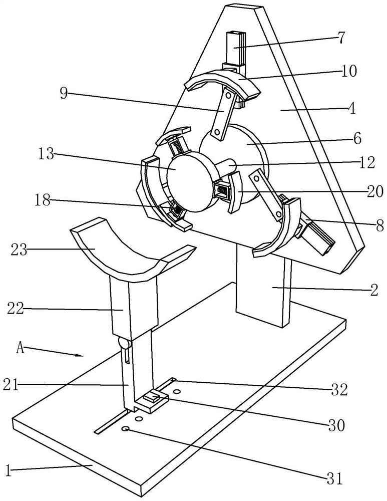 An operating table for cutting hardware pipe fittings