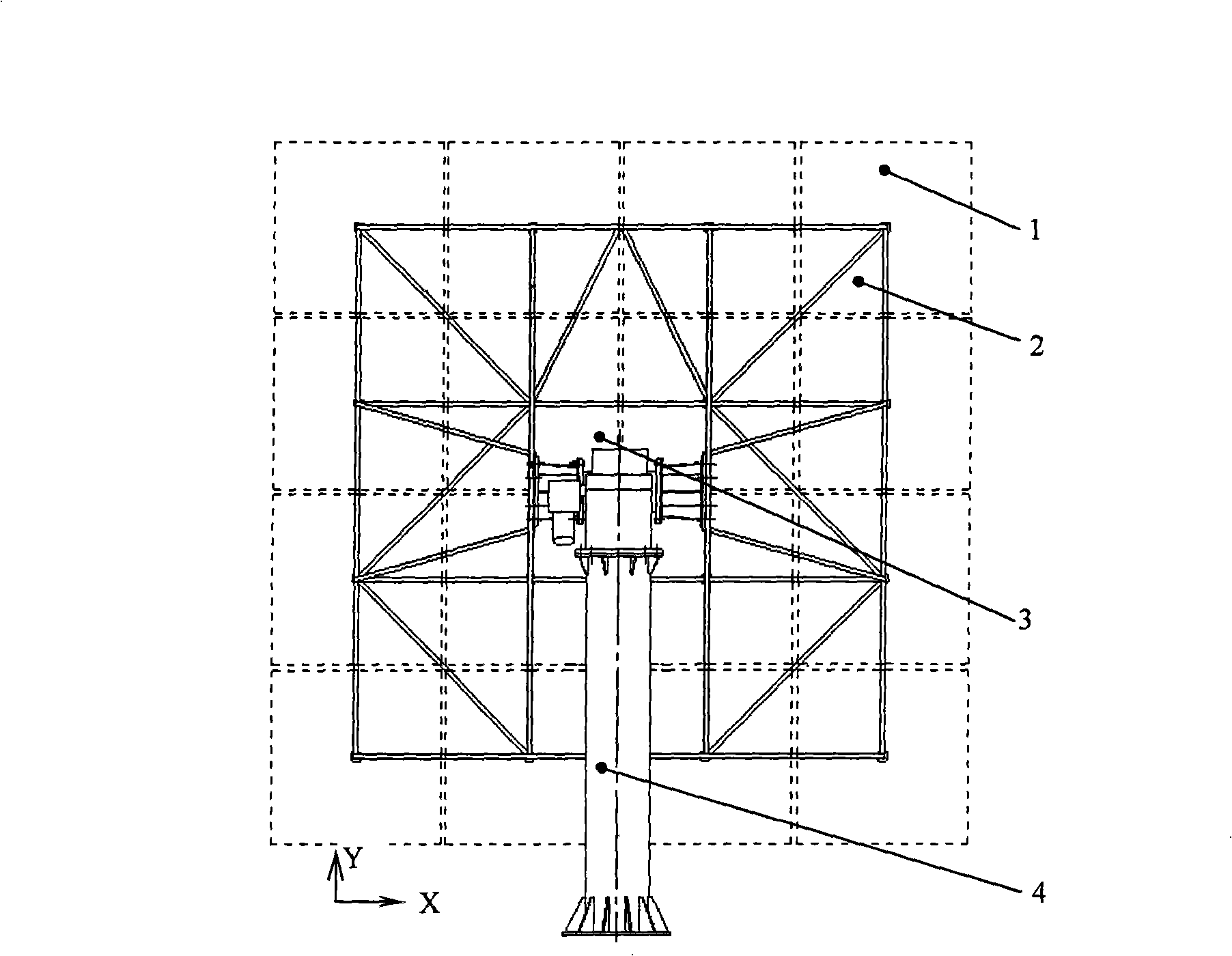 Surface shape calibrating method of spherical surface sun heliostat