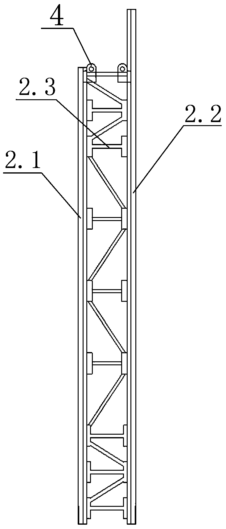 Profile steel truss double-skin wall structure and construction method thereof