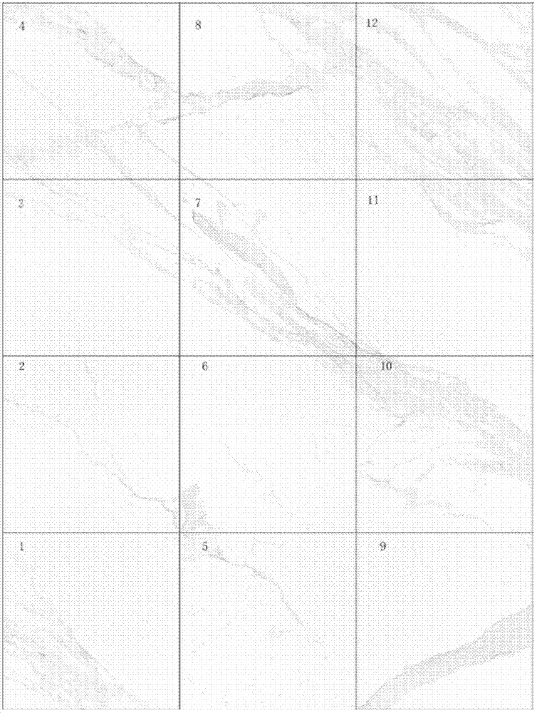 Manufacturing method for combined ceramic tile with complete pattern, spliced by plurality of ceramic tiles