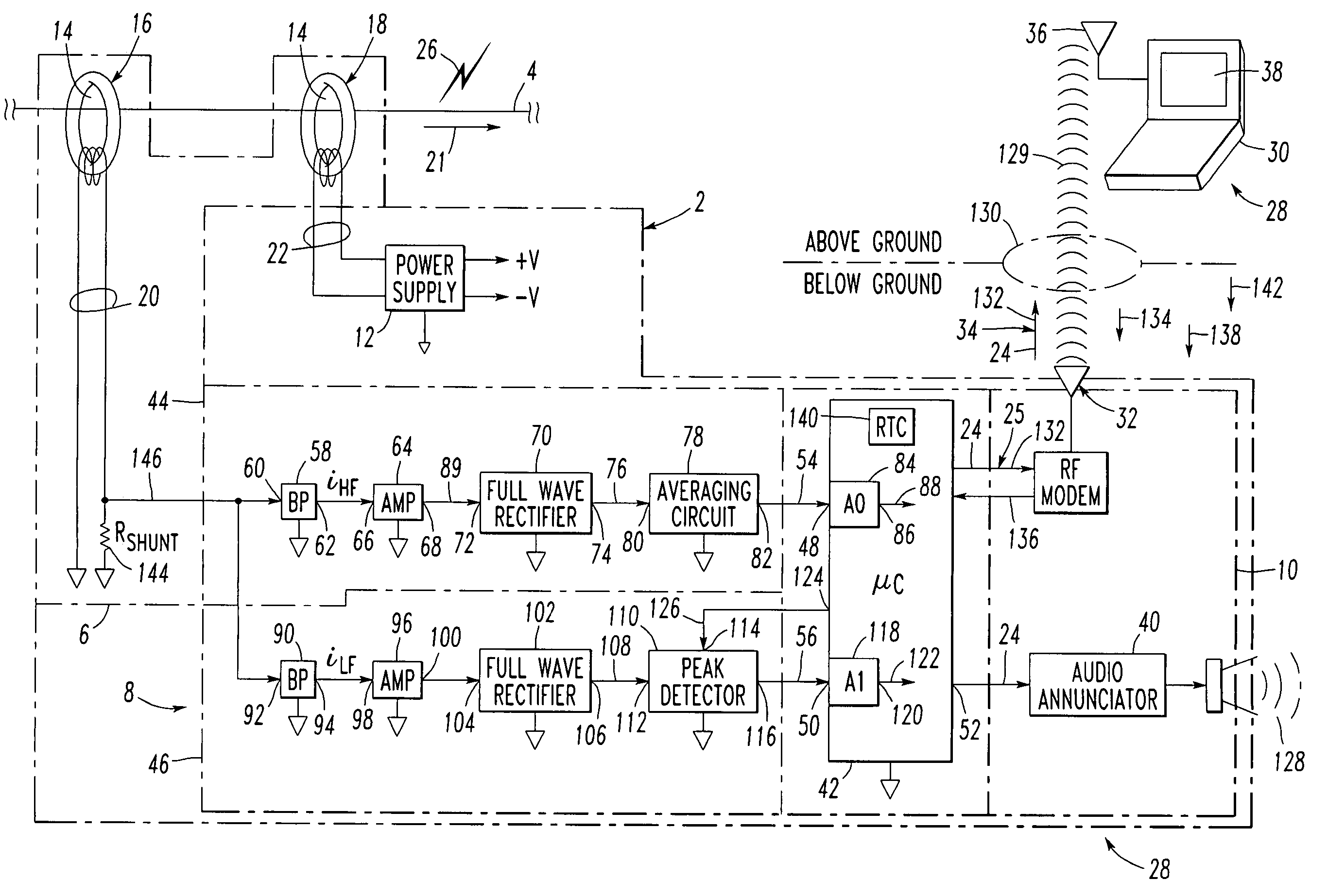 Arc fault detection apparatus, method and system for an underground electrical conductor