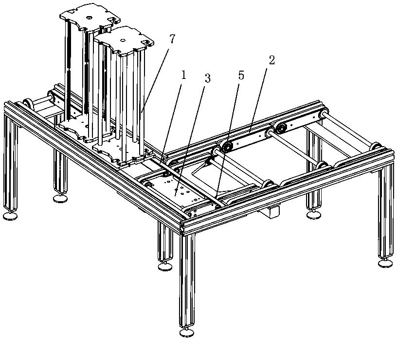 A kind of flower basket conveying line and conveying method thereof