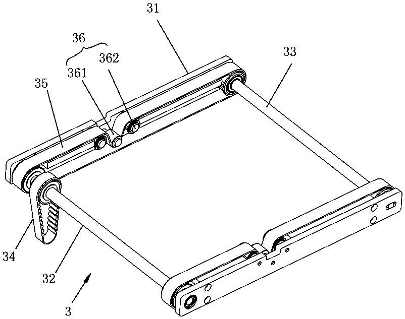 A kind of flower basket conveying line and conveying method thereof