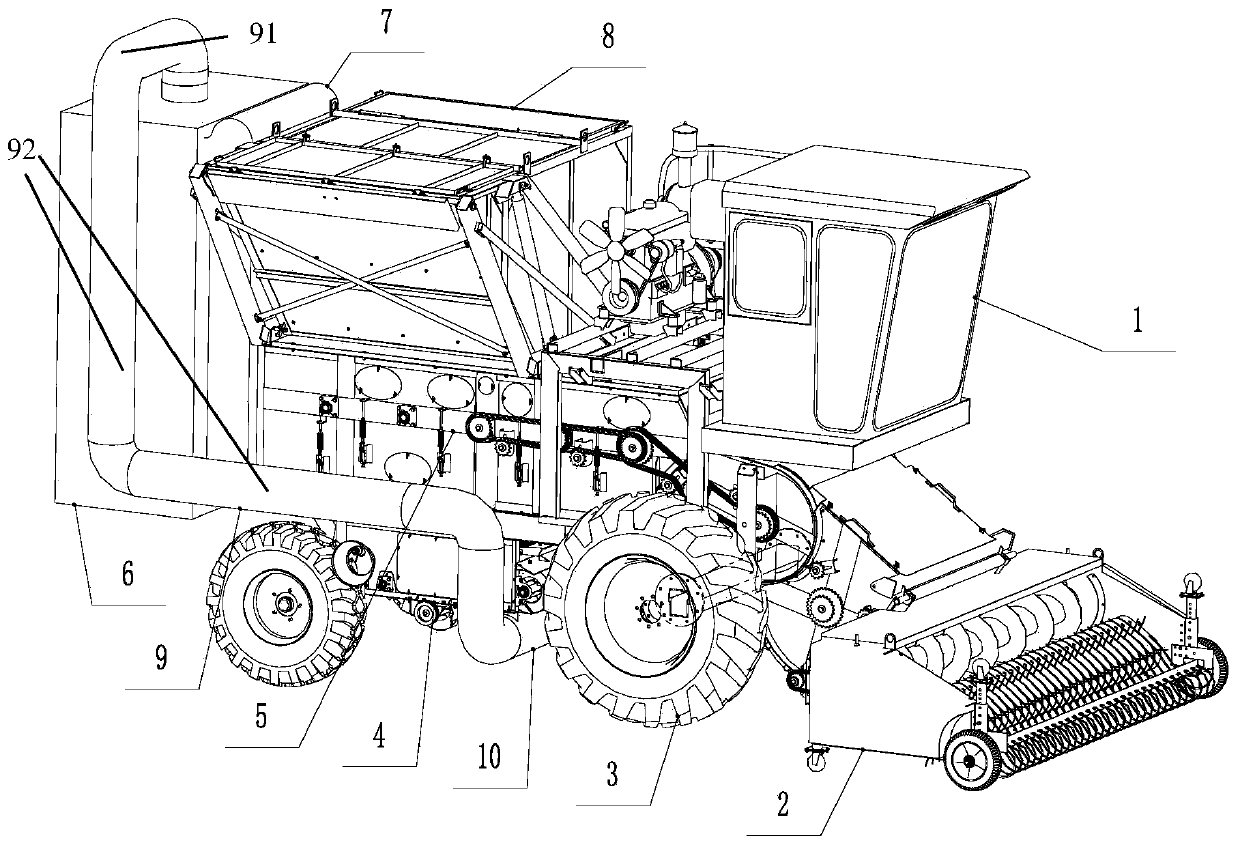 Dust suppression device of peanut pick-up harvester