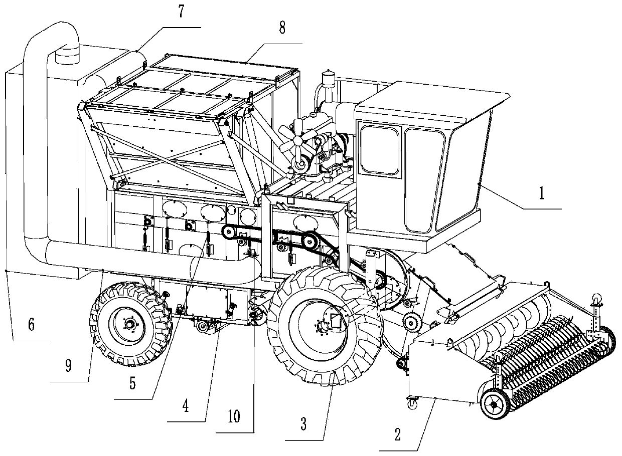 Dust suppression device of peanut pick-up harvester