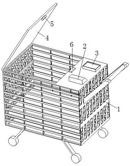 Supermarket shopping device capable of automatically settling accounts