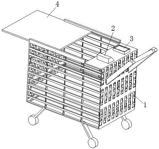 Supermarket shopping device capable of automatically settling accounts