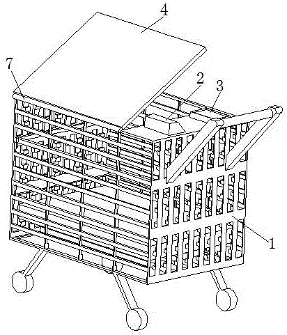 Supermarket shopping device capable of automatically settling accounts