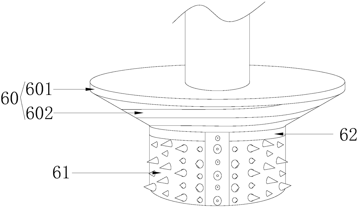 Crushing pick for municipal roads, being able to generate extensible cracks by means of internal expansion