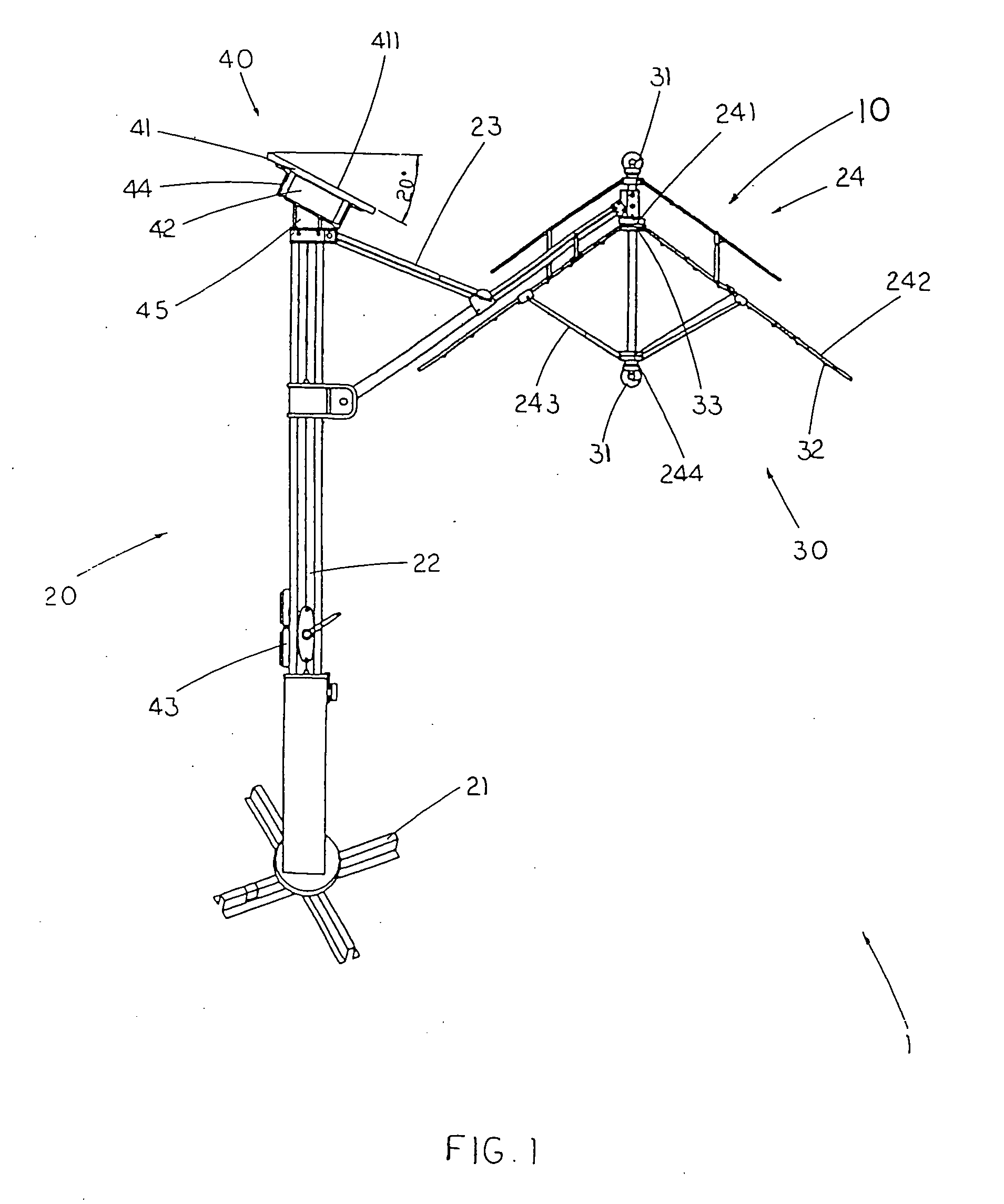 Outdoor umbrella with solar power supply