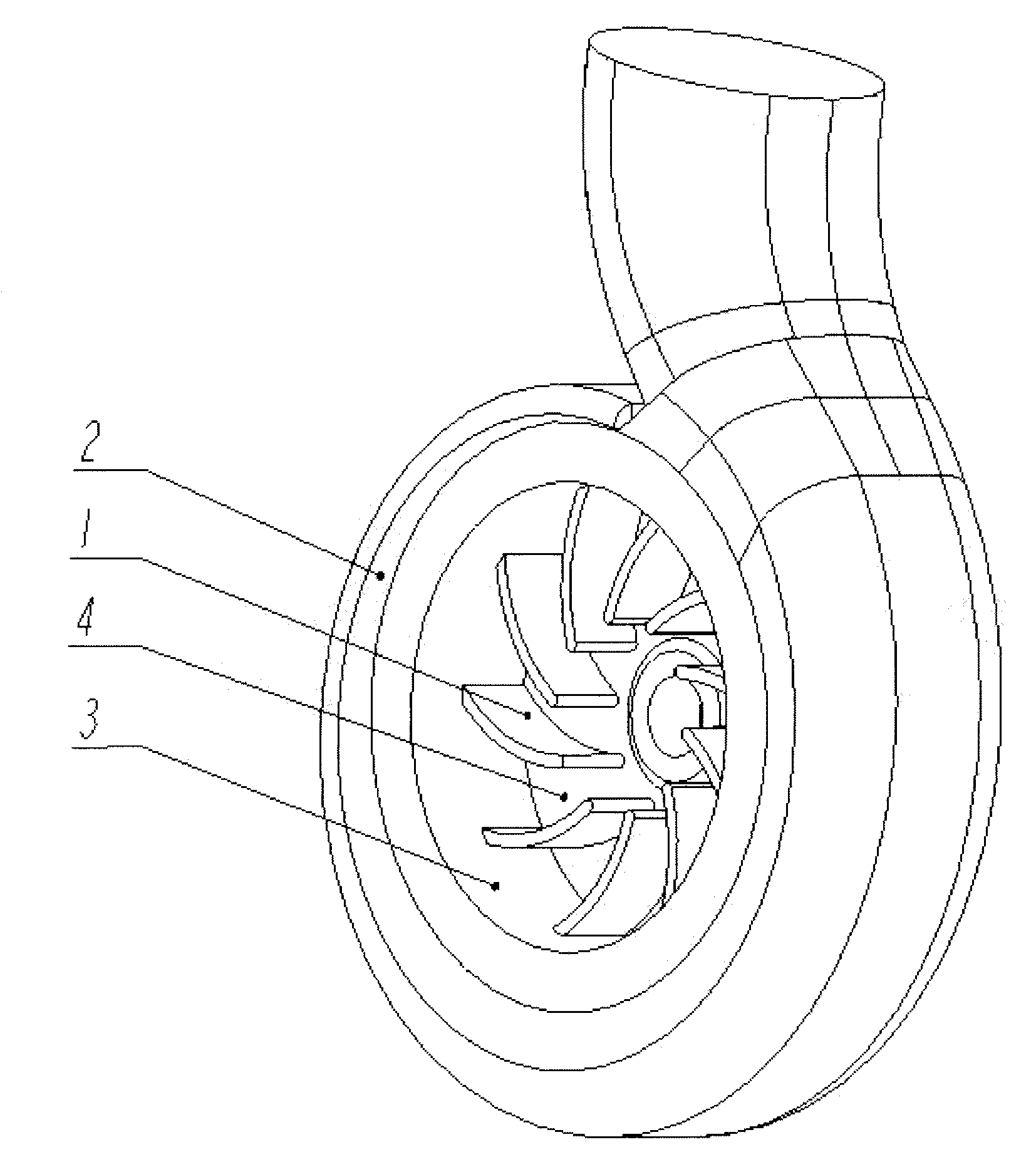 Multiple blade type non-blocking pump and impeller thereof