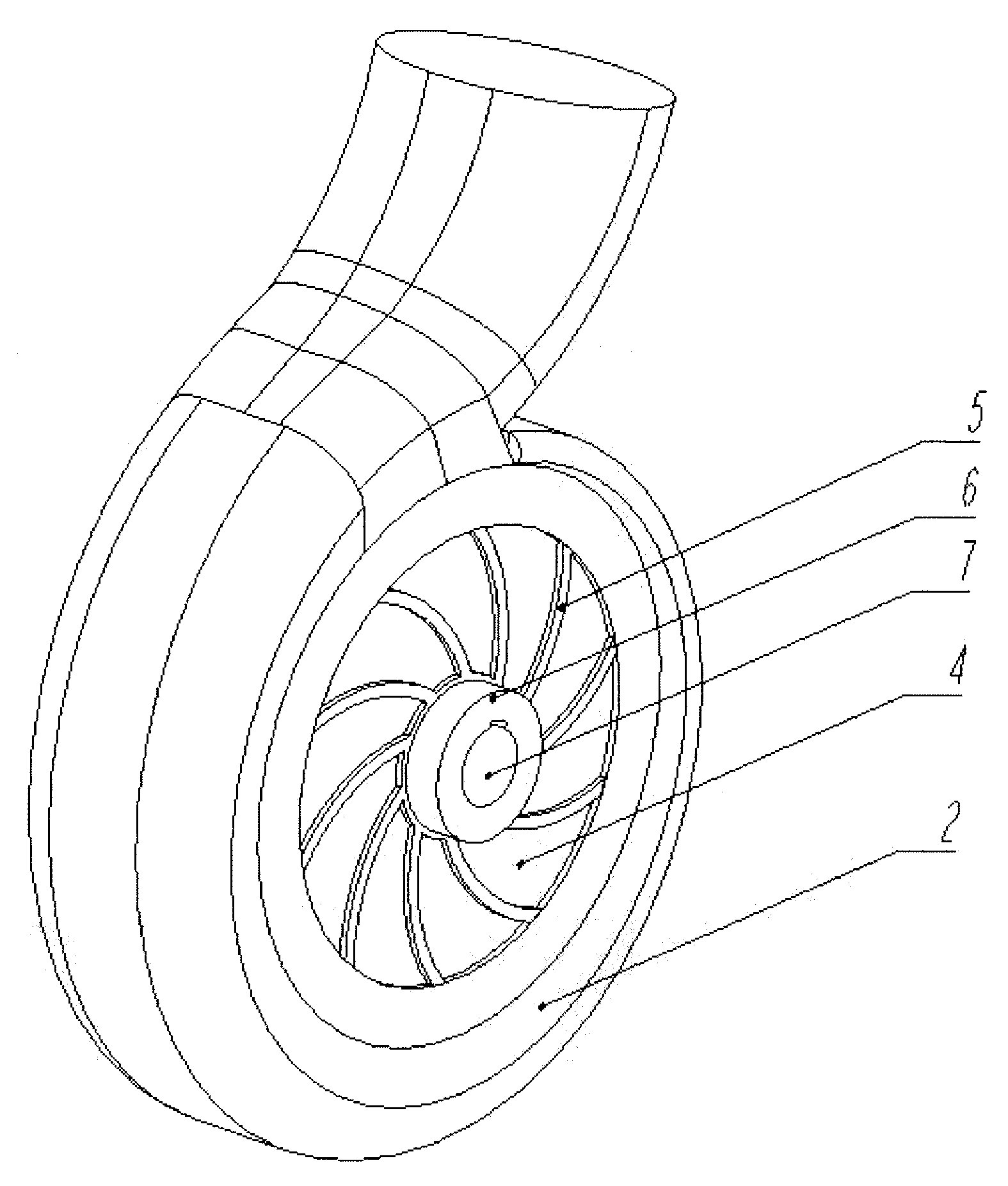 Multiple blade type non-blocking pump and impeller thereof