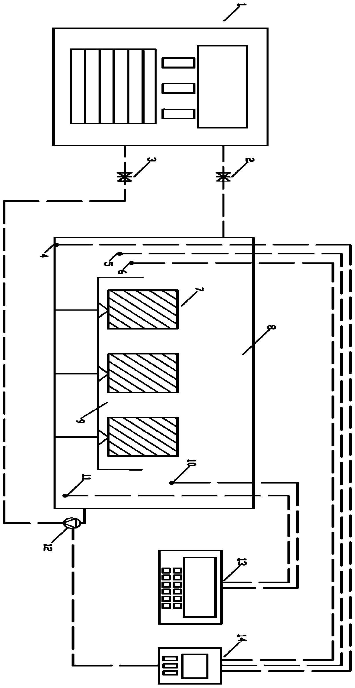 Device for testing water absorption coefficient of material and method for measuring water absorption coefficient of material