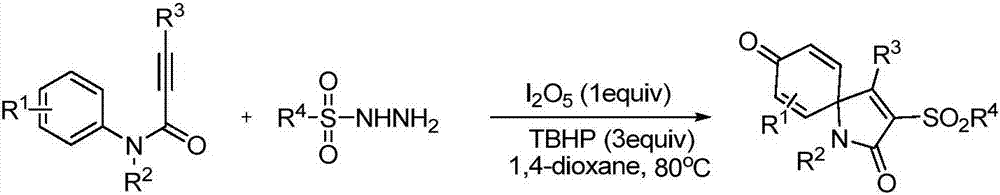 Method for visible light catalytic synthesis of 3-sulfuryl spiro-trienone compound