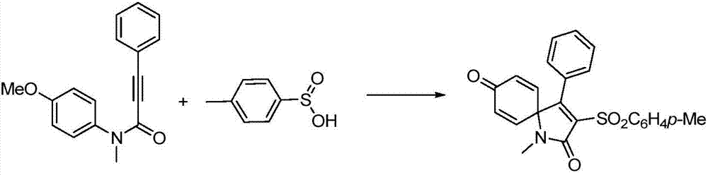 Method for visible light catalytic synthesis of 3-sulfuryl spiro-trienone compound