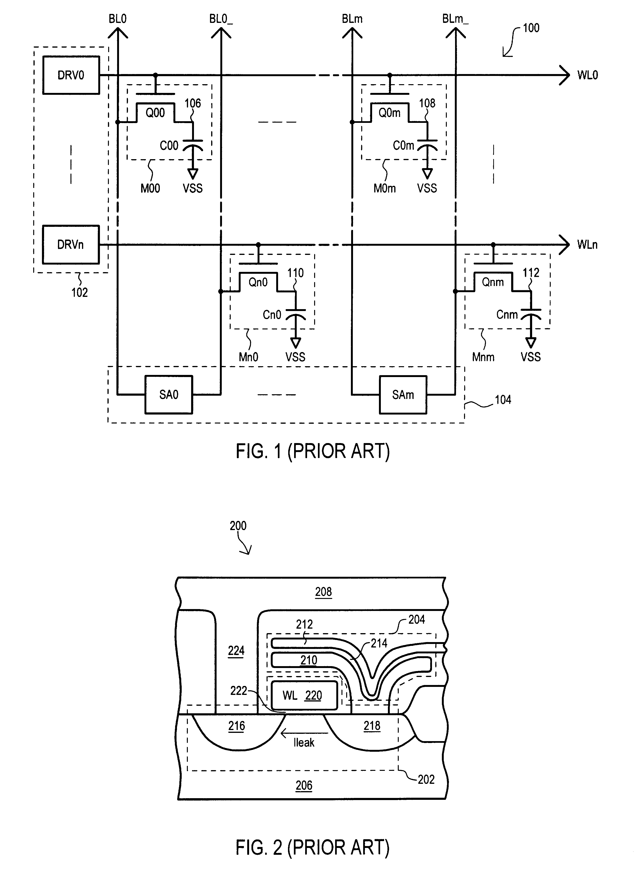 DRAM memory cell and array having pass transistors with surrounding gate