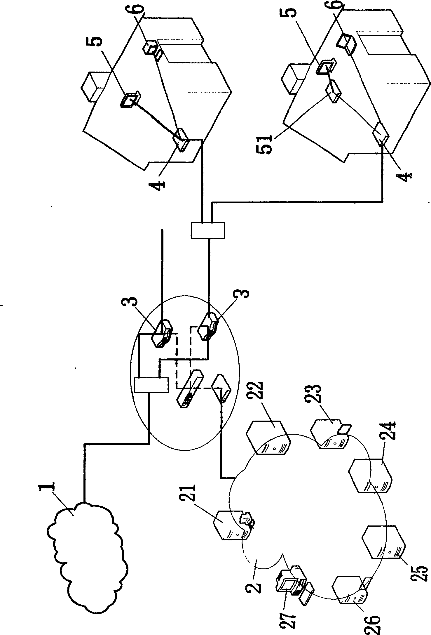 Method and device for carrying out remote both way communications by using cable TV network