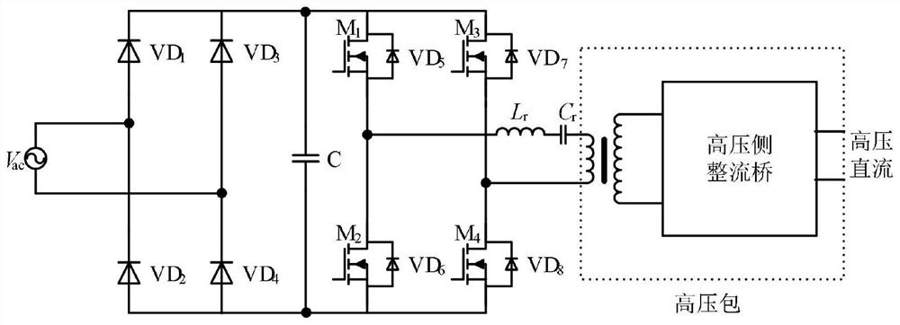 Full-control rectification and full-control inversion melt-blown cloth electret power supply based on PWM technology