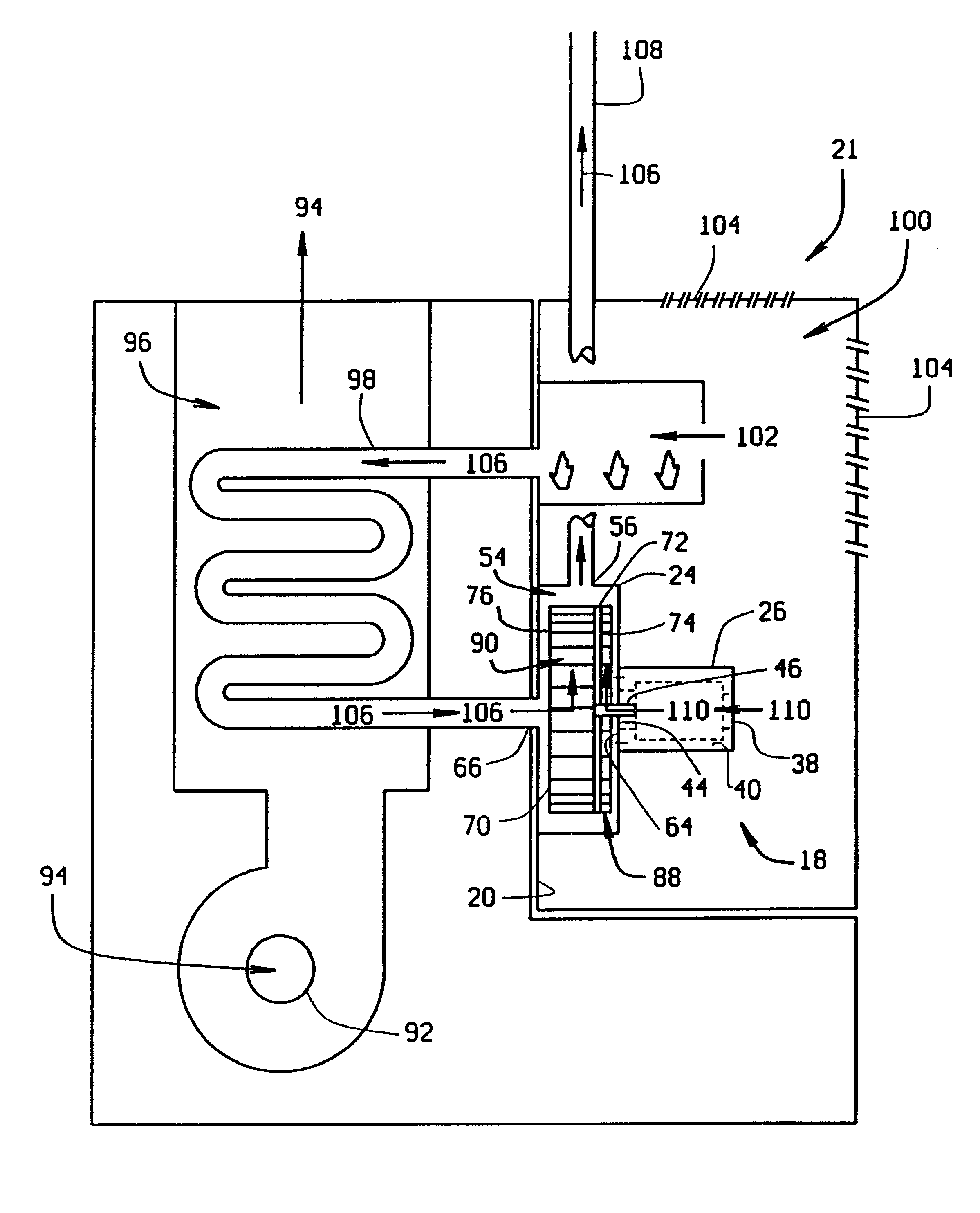 Furnace blower with double sided impeller