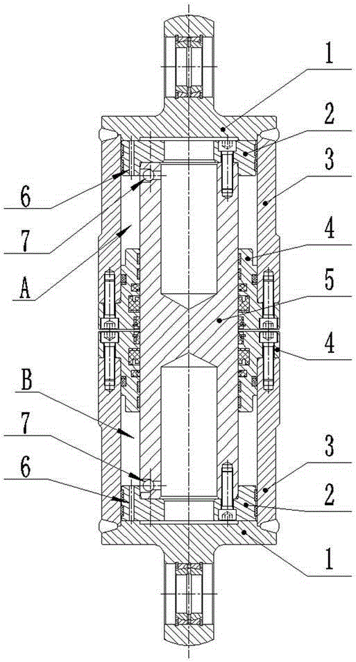 Single-piston-rod double-cylinder-barrel hydro-pneumatic spring cylinder