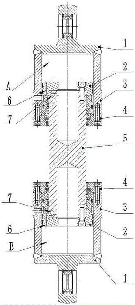 Single-piston-rod double-cylinder-barrel hydro-pneumatic spring cylinder