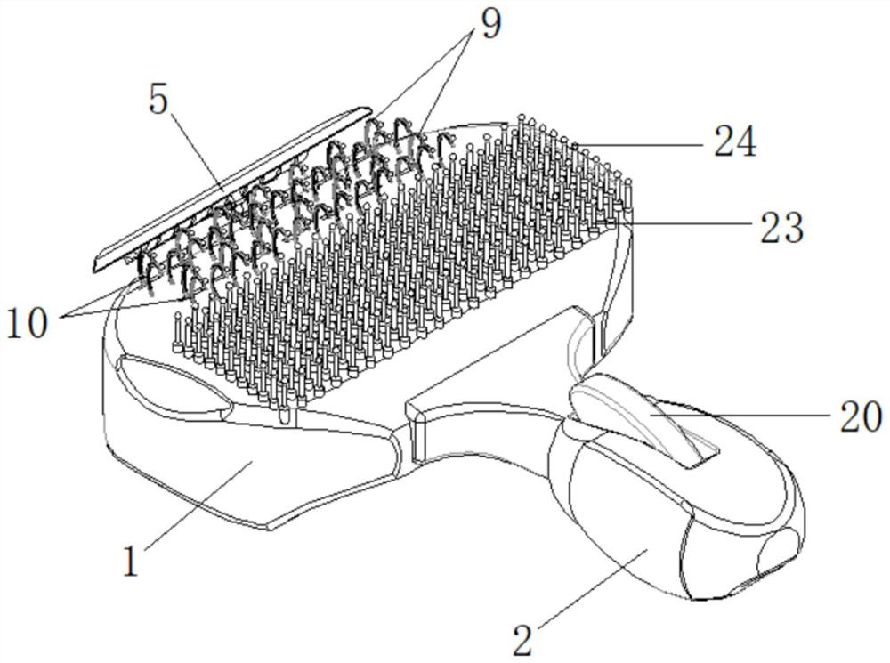 Rabbit hair combing device for long hair rabbits