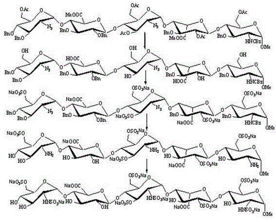 Intermediate of fondaparinux sodium and preparation method for intermediate and fondaparinux sodium