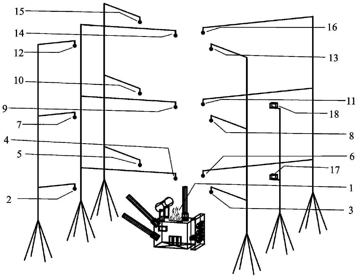 Converter transformer fire source intensity inversion assessment and temperature field prediction method and system