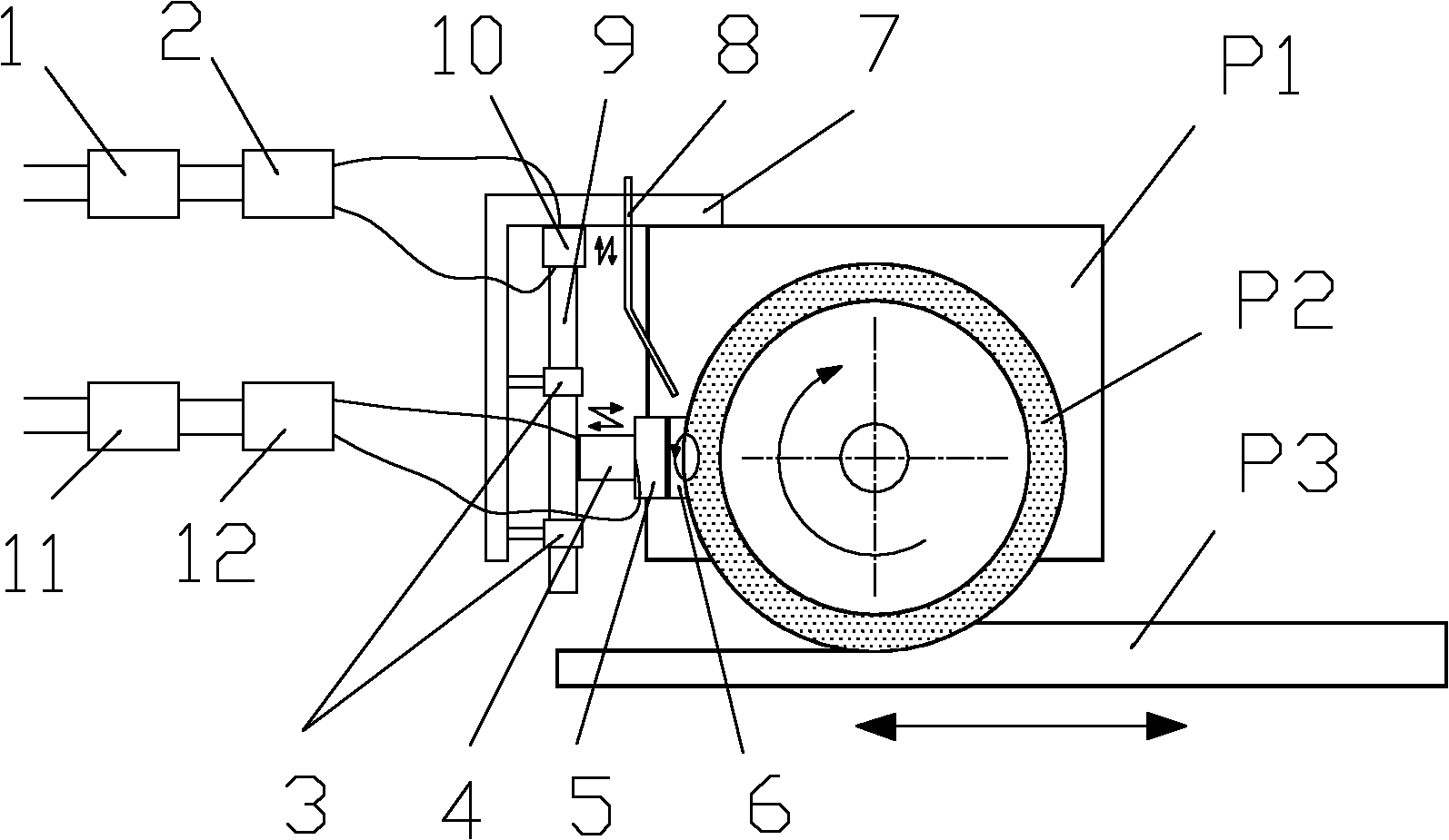 Grinding processing method and device for online grinding wheel dressing by ultrasonic vibration and