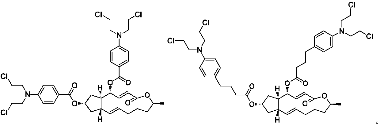 Preparation method and uses of a class of brefeldin A derivative containing chlormethine linked at site 4 and site 7