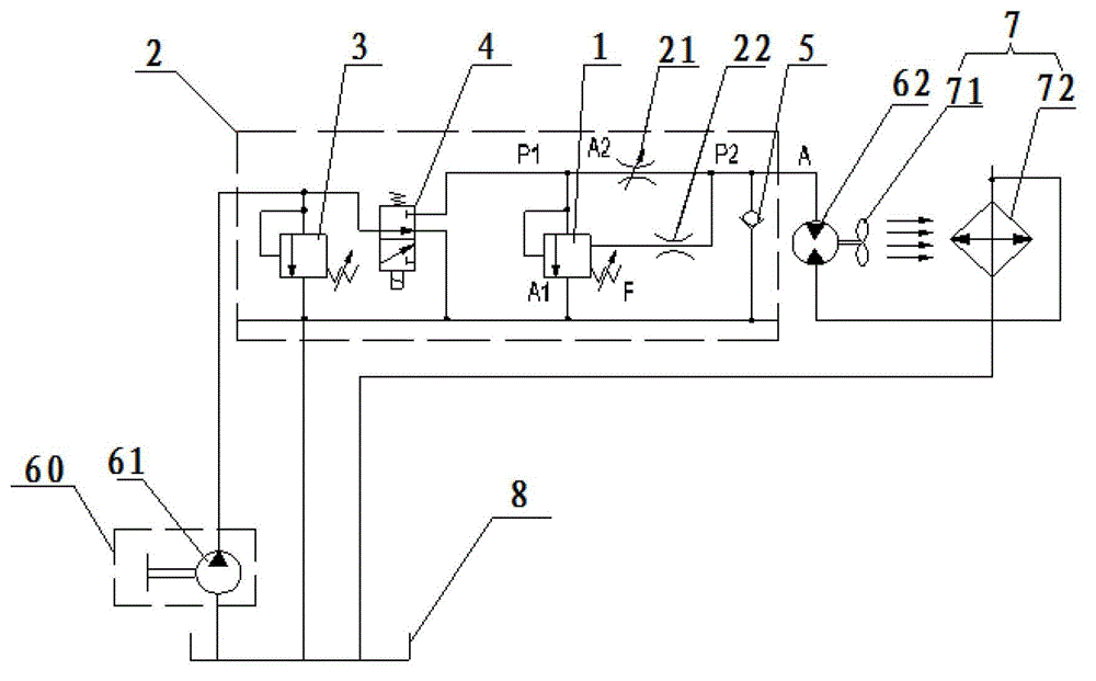 Flow control device and hydraulic oil cooling system