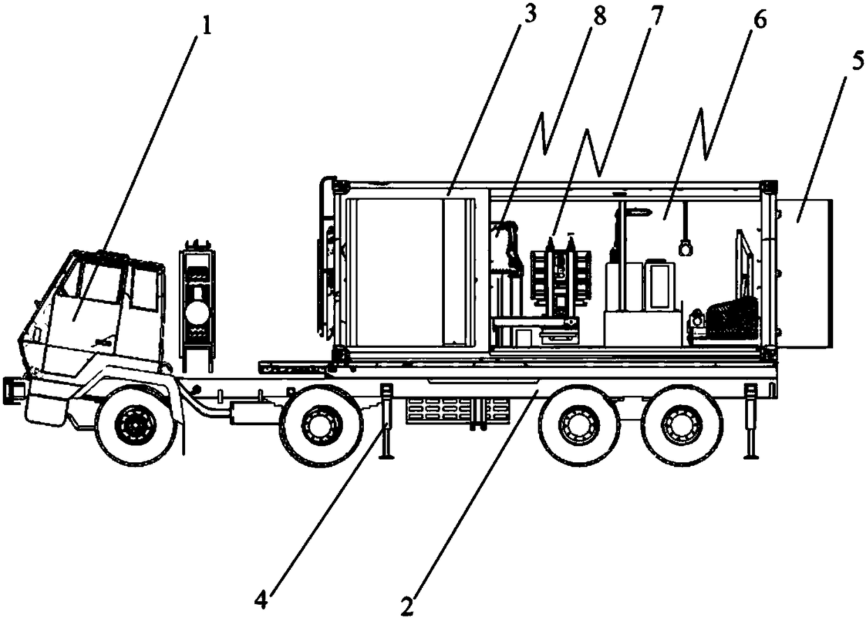 An open-chamber ammunition decomposition vehicle