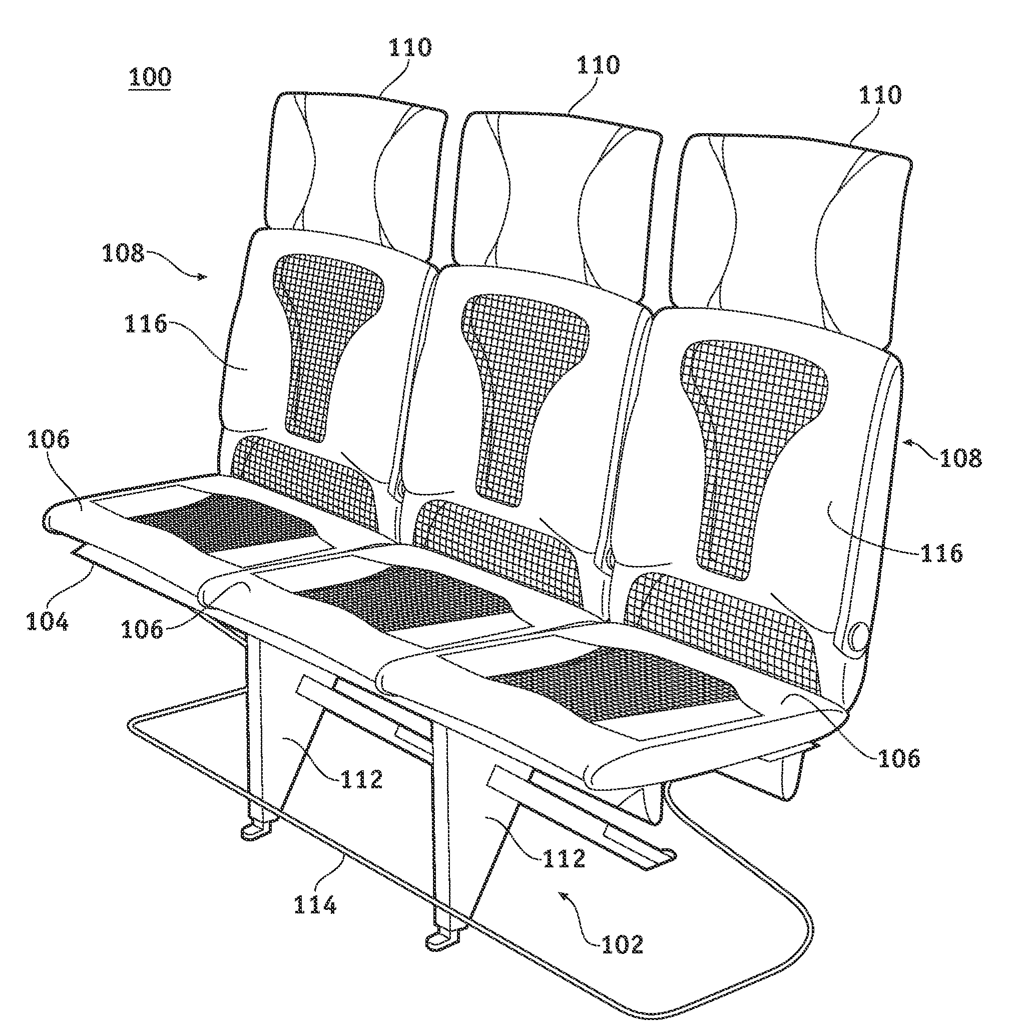 Composite seat back structure for a lightweight aircraft seat assembly