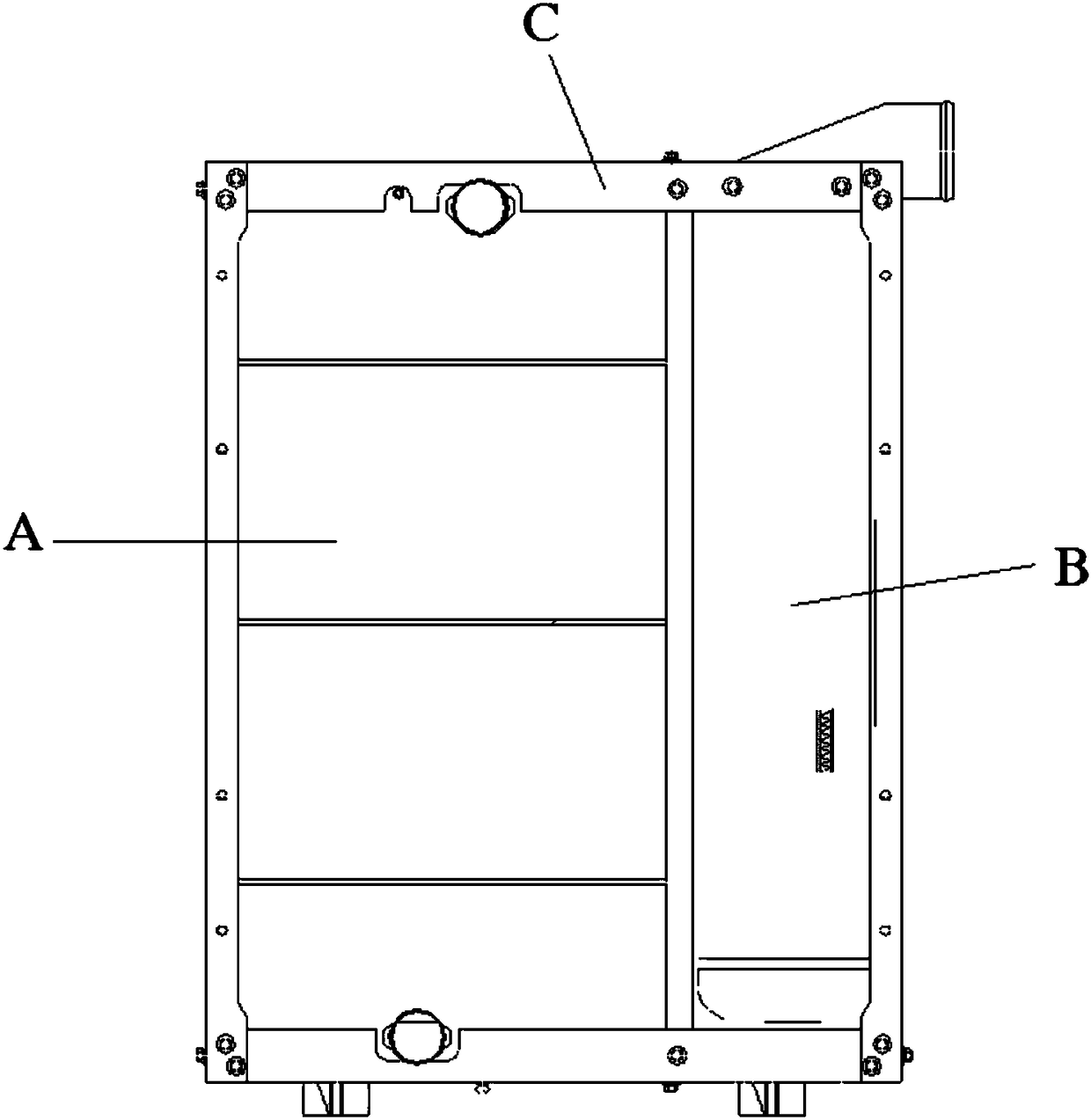 Efficient integrated-type automobile radiator assembly structure