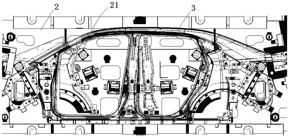 Forming die assembly for side panel and automobile production line